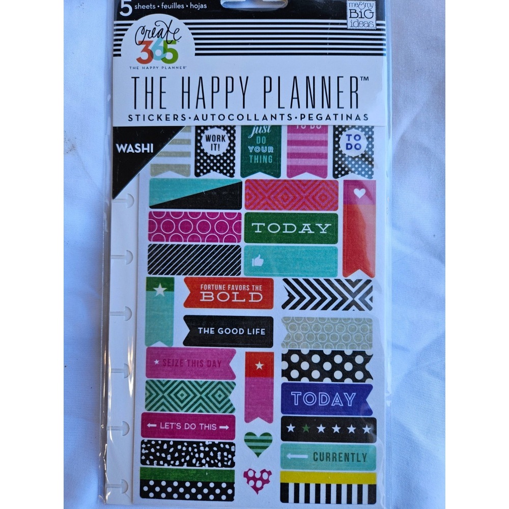 Happy Planner Sticker Sheets - Washi Multicolor Planner - 175 pcs
